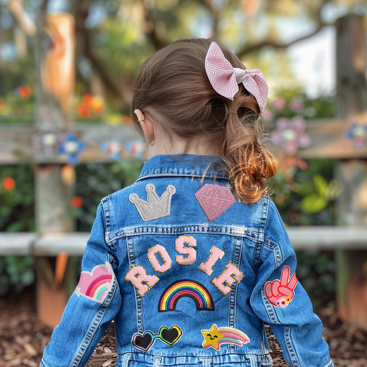 Little Girl Patch Denim Jacket