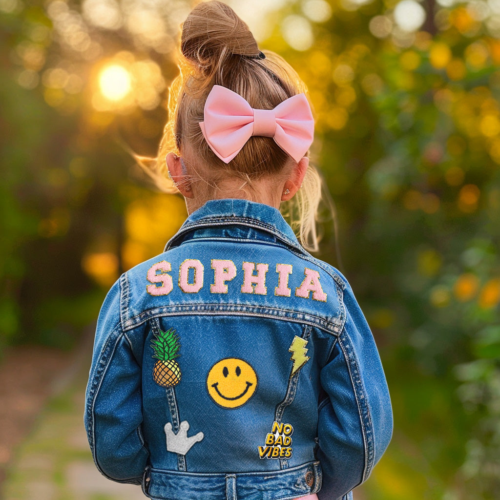 Personalized Kids Patch Jean Jacket For Kids Gift