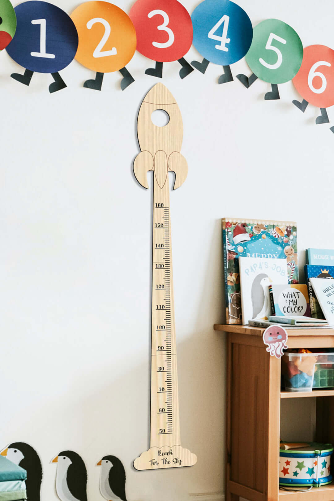 Personalized Wooden Rocket Growth Chart Height Ruler Nursery Decor ...