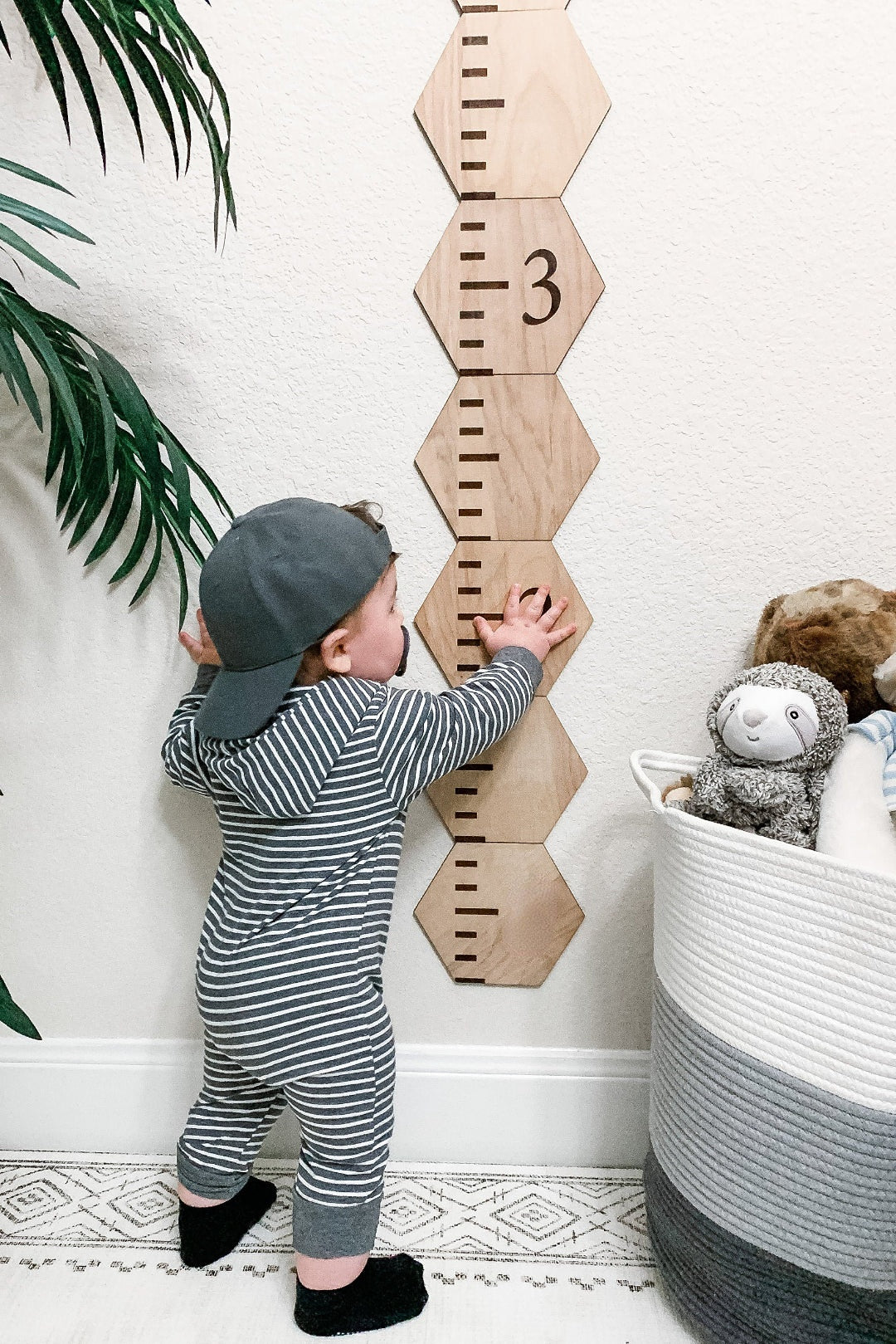 Personalized Wooden Hexagon Puzzles Growth Chart for Kids