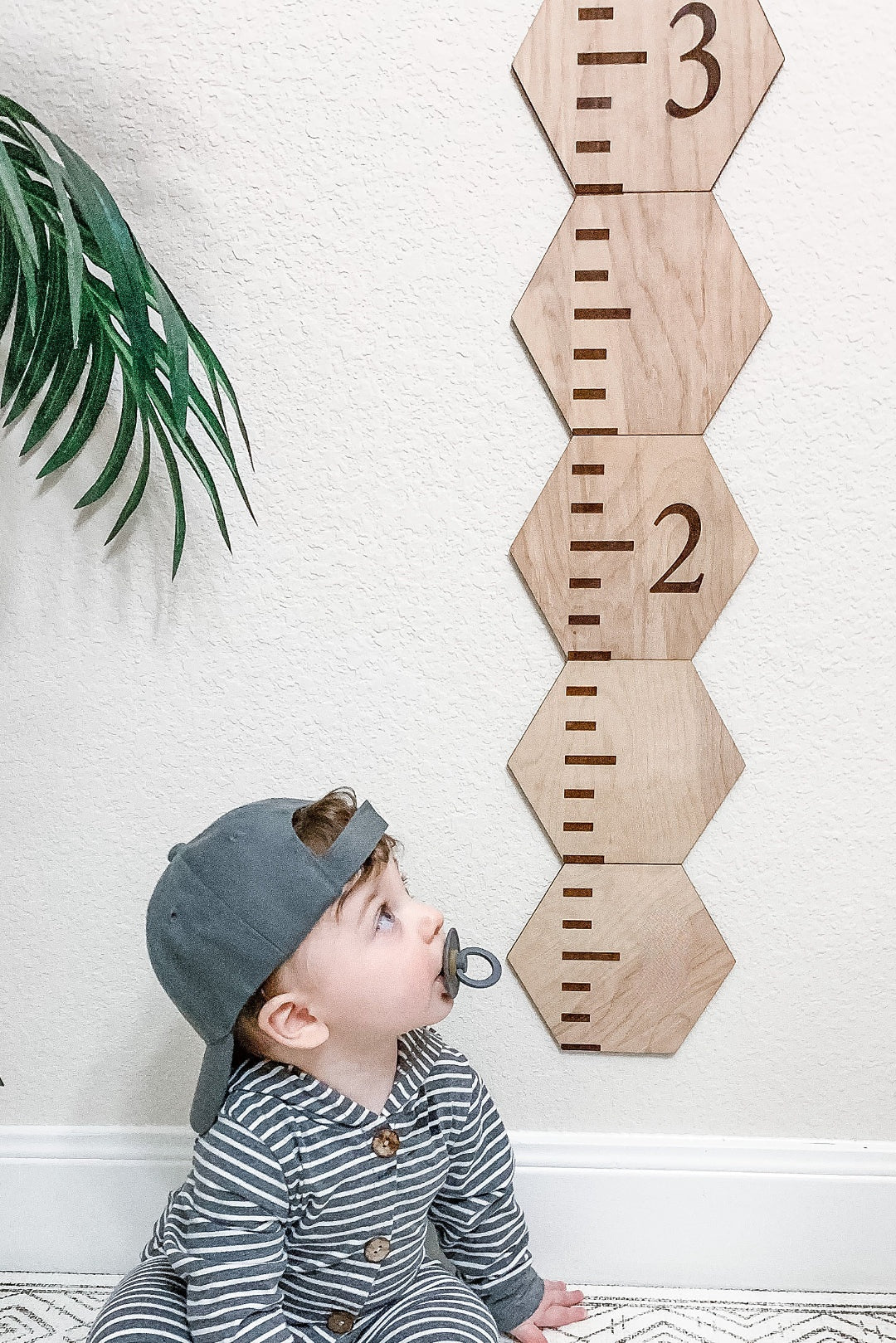 Personalized Wooden Hexagon Puzzles Growth Chart for Kids