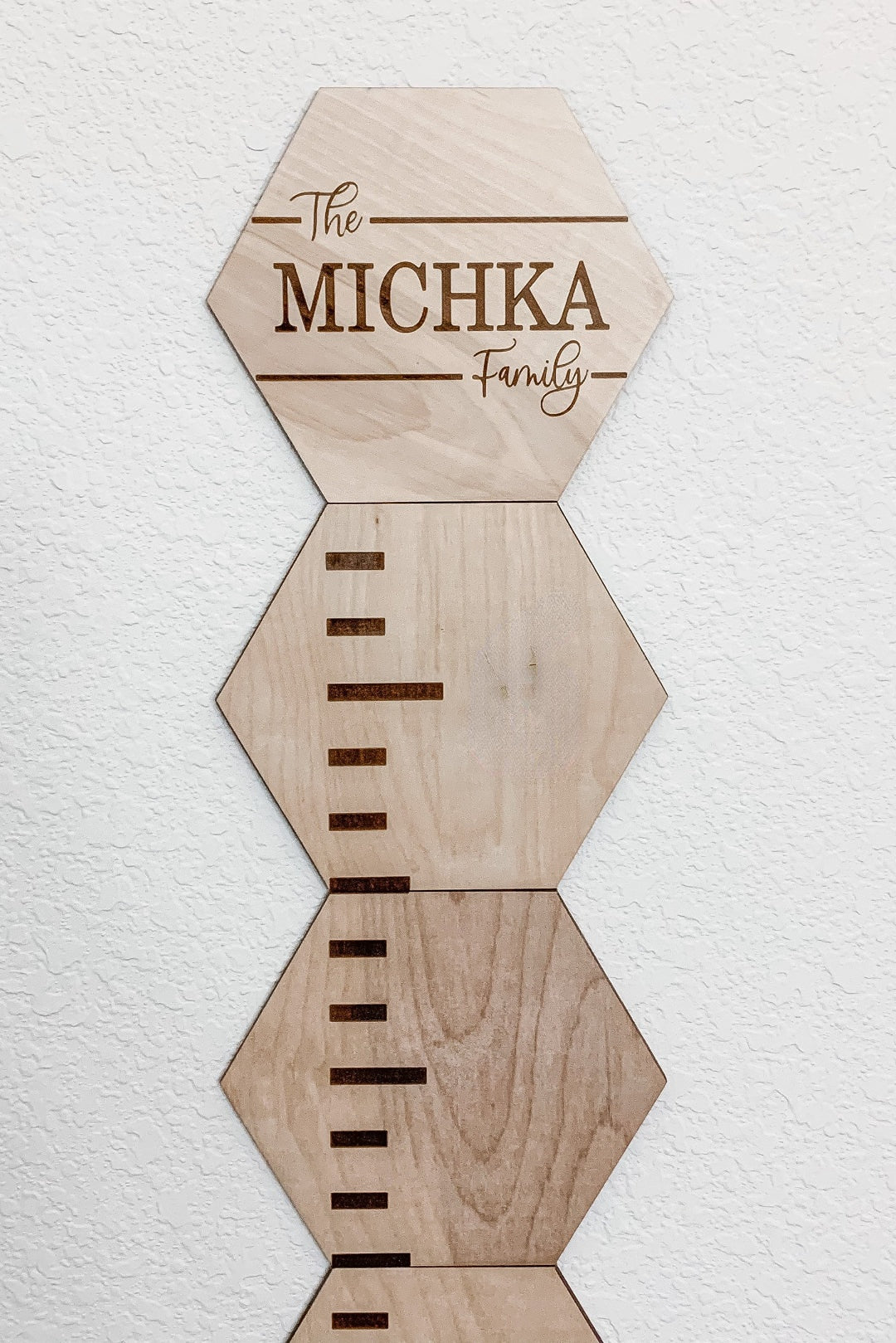 Personalized Wooden Hexagon Puzzles Growth Chart for Kids