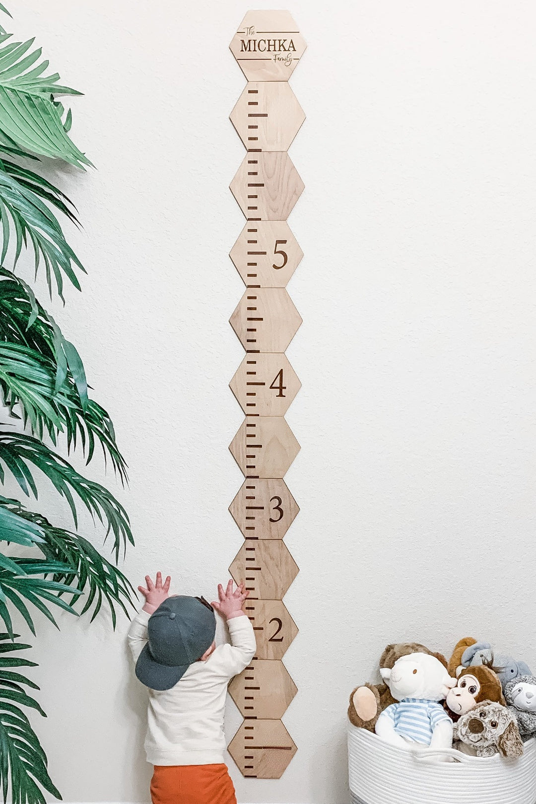 Personalized Wooden Hexagon Puzzles Growth Chart for Kids