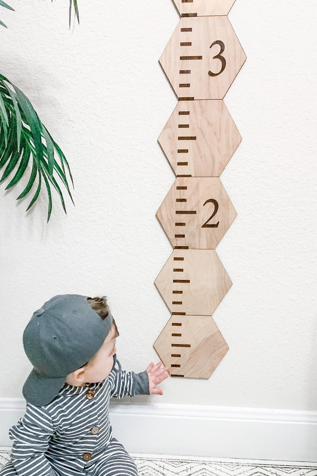 Personalized Wooden Hexagon Puzzles Growth Chart for Kids