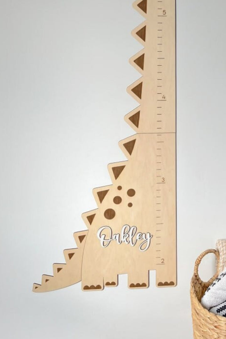 Name Custom Wooden Dinosaur Baby Height Growth Chart Ruler