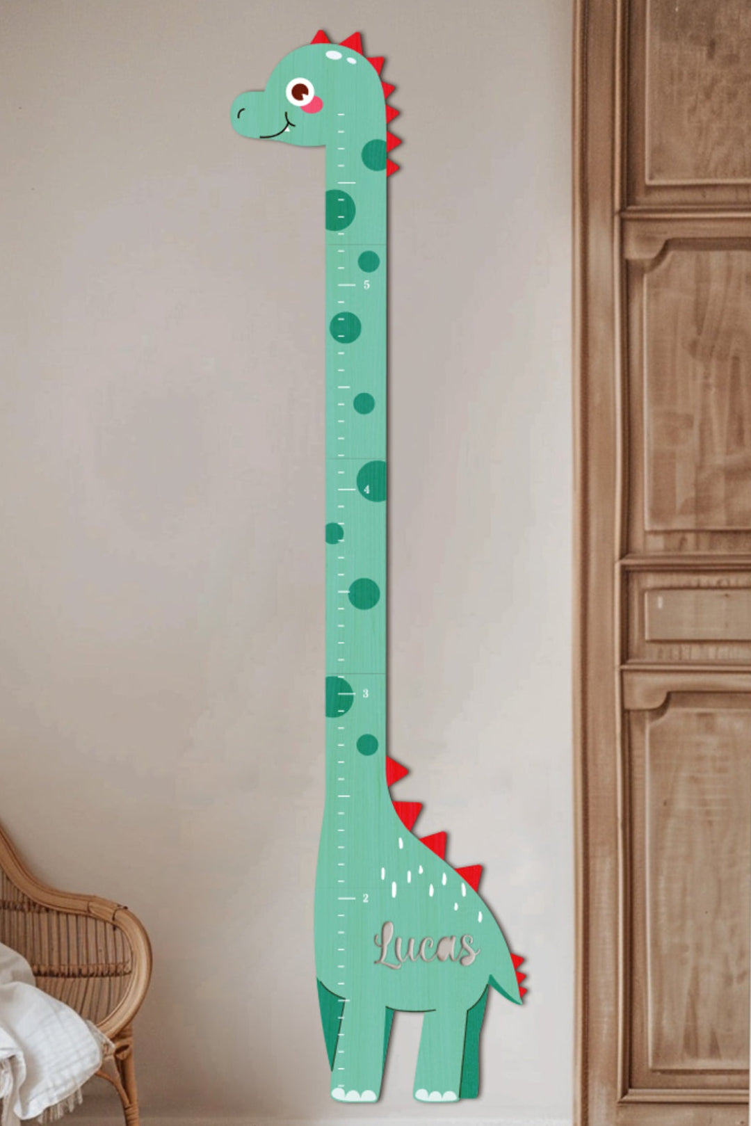 Personalized Wooden Dinosaur Growth Chart Ruler