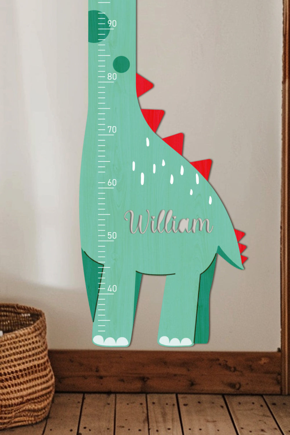 Personalized Wooden Dinosaur Growth Chart Ruler