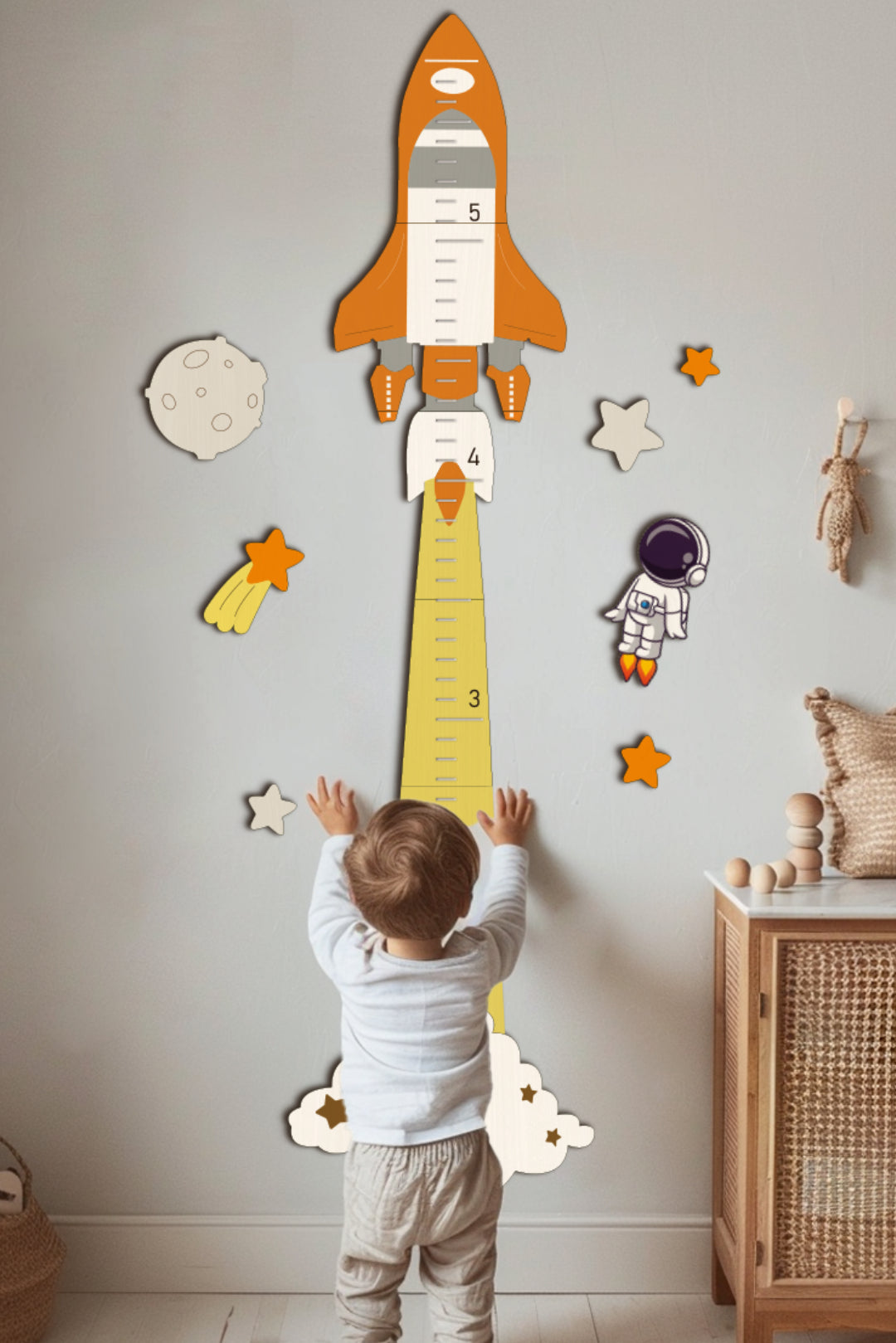 Personalized Wooden Space Theme Growth Chart