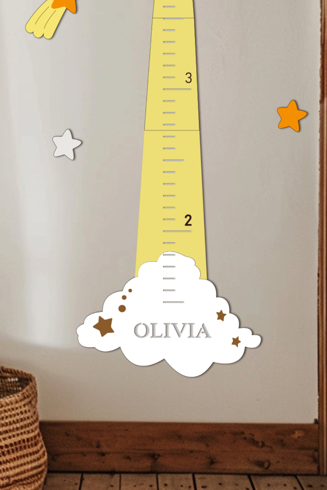 Personalized Wooden Space Theme Growth Chart