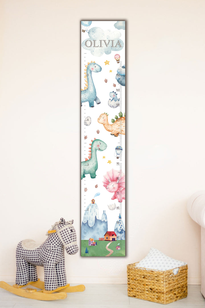 Personalized Wooden Dinosaur Growth Chart Height Ruler