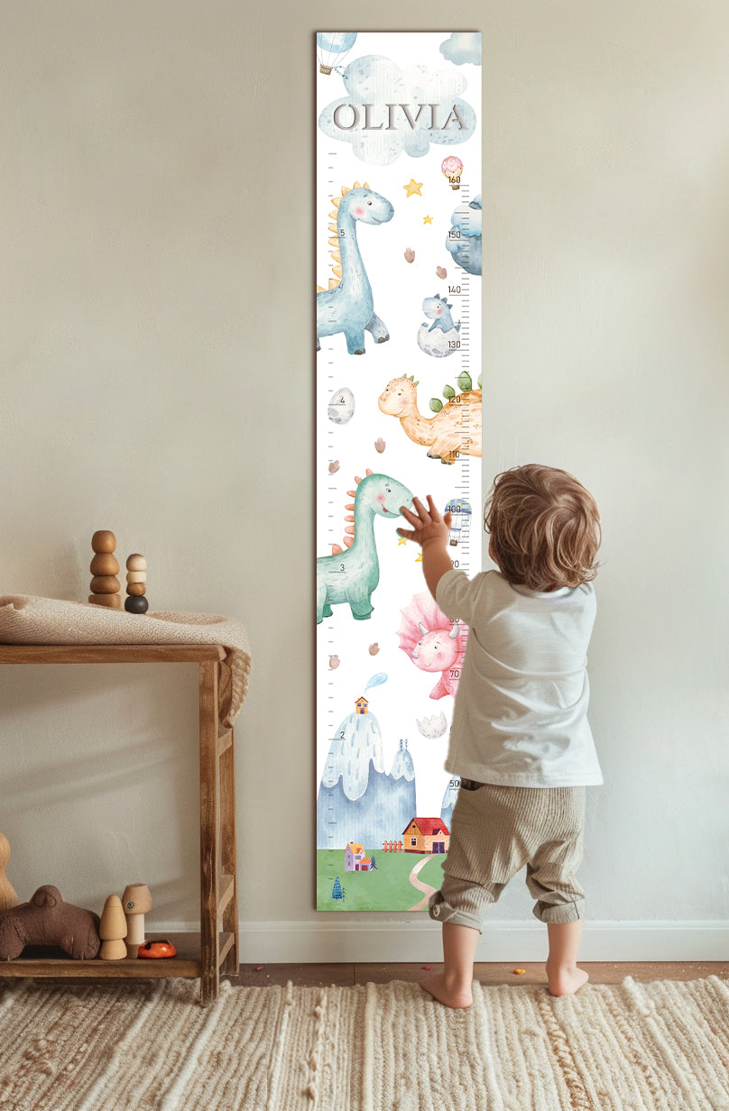 Personalized Wooden Dinosaur Growth Chart Height Ruler