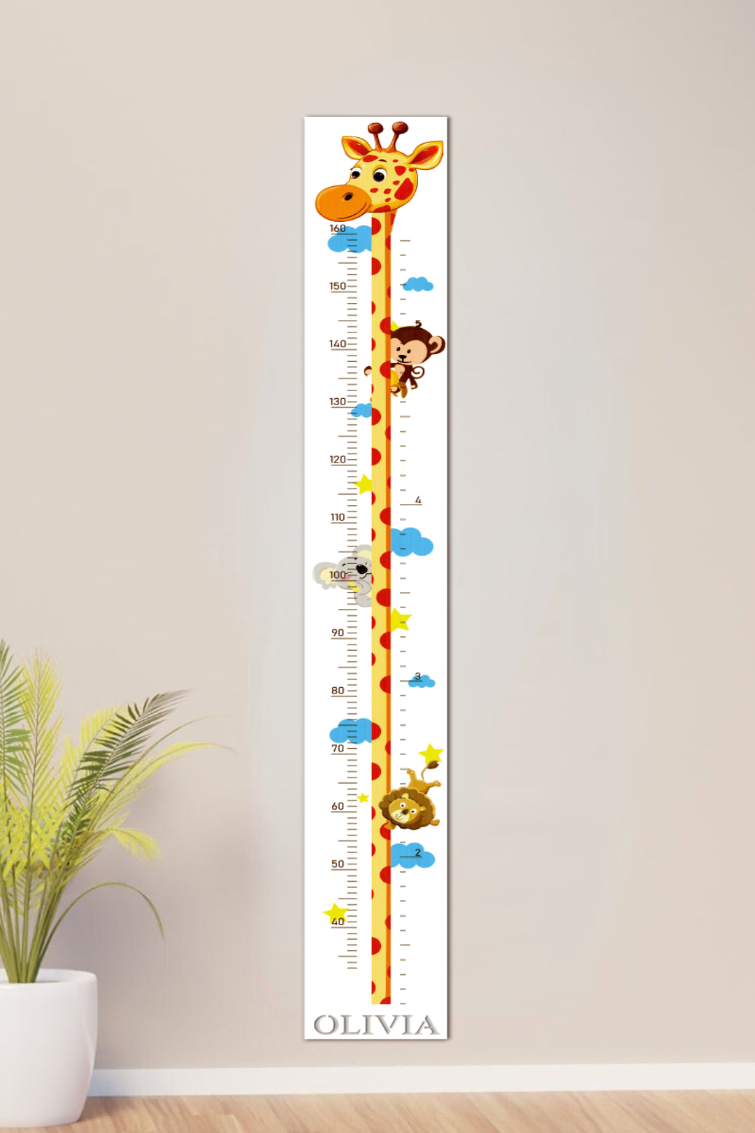 Personalized Wooden Giraffe Growth Chart Height Ruler