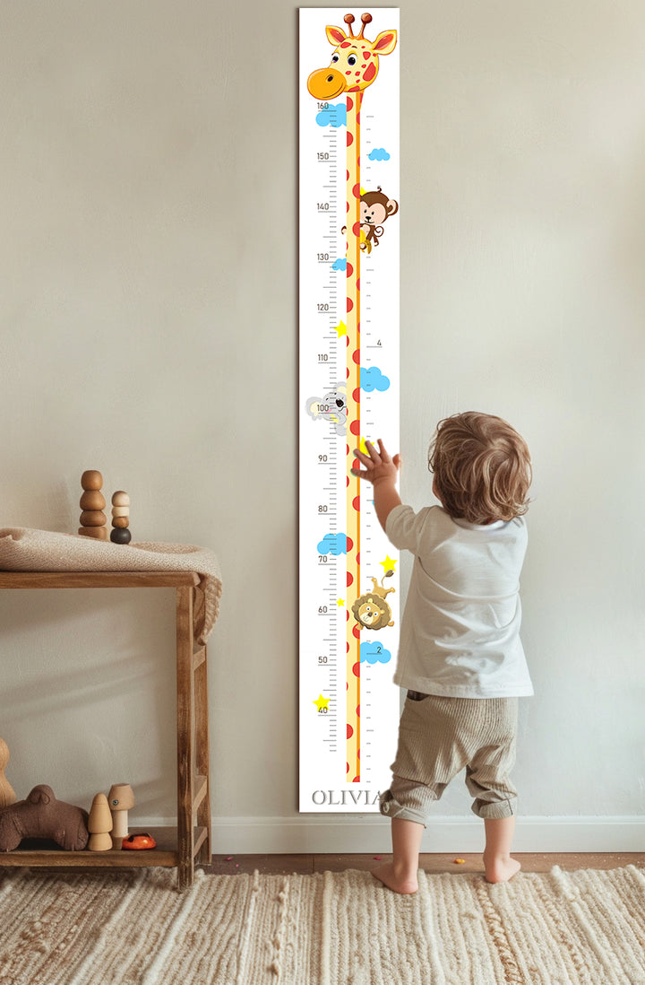 Personalized Wooden Giraffe Growth Chart Height Ruler