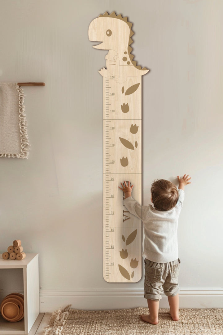 Personalized Wooden Cute Dinosaur Growth Chart