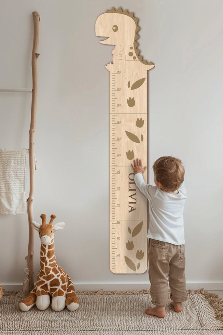 Personalized Wooden Cute Dinosaur Growth Chart