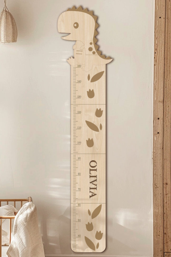 Personalized Wooden Cute Dinosaur Growth Chart