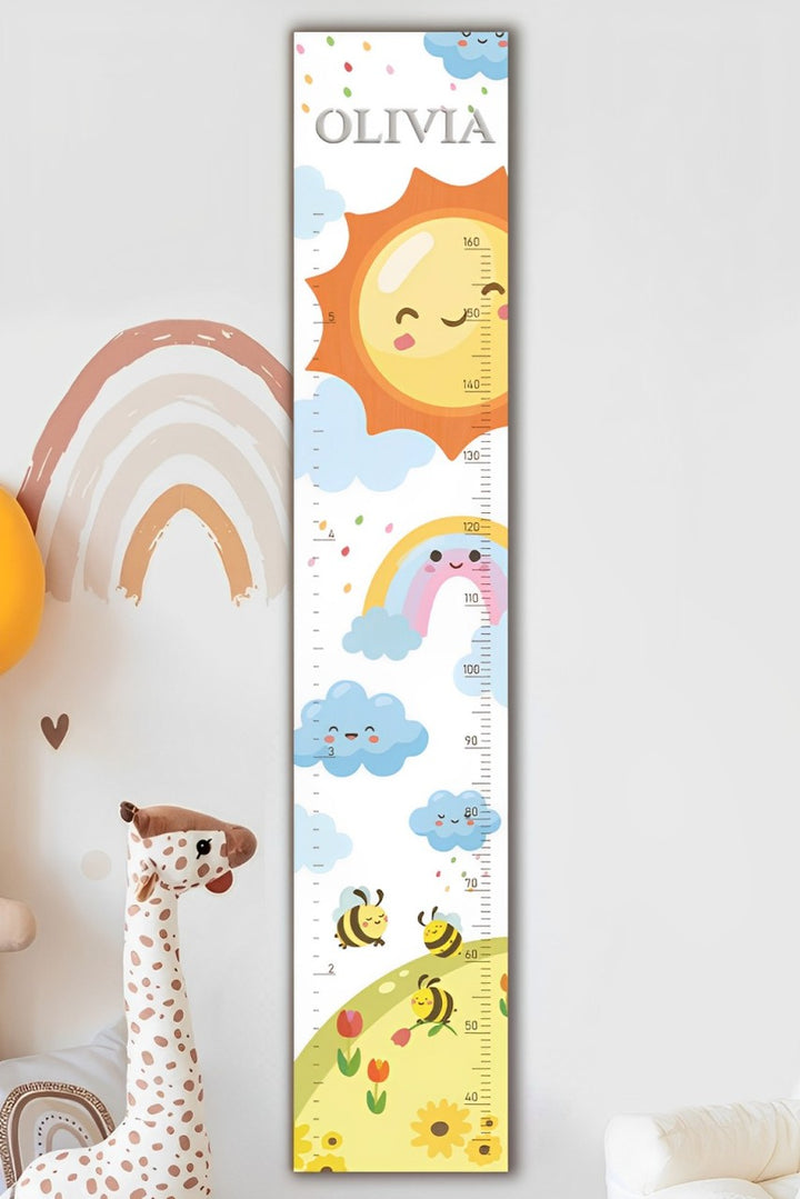 Personalized Wooden Rainbow Growth Chart Height Ruler