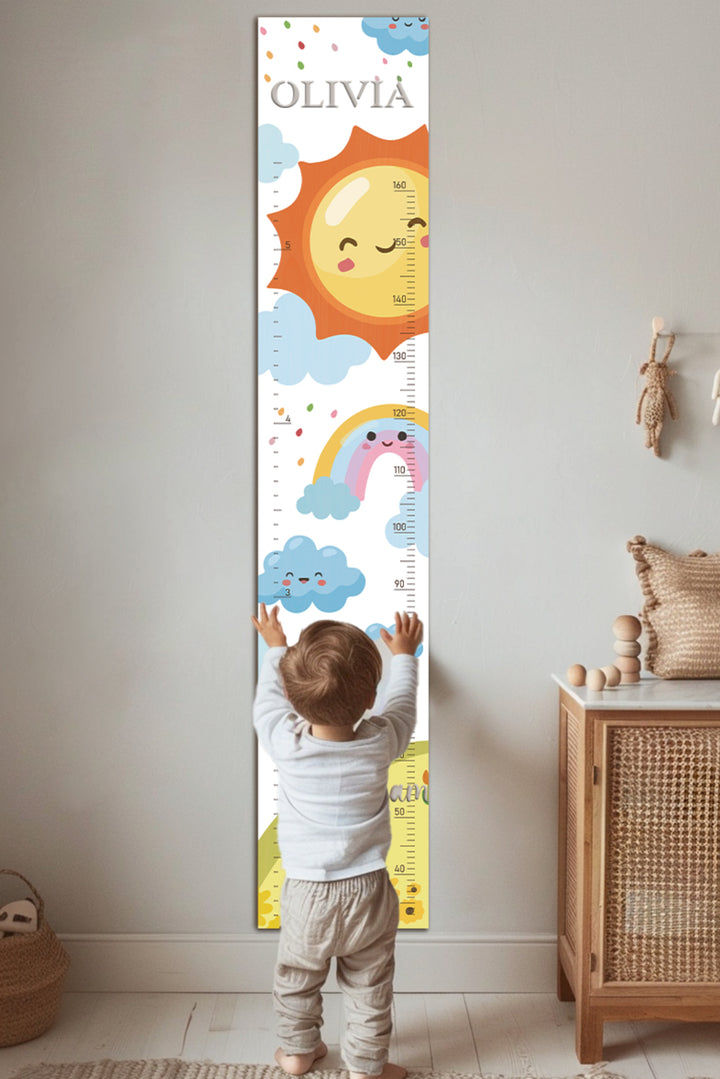 Personalized Wooden Rainbow Growth Chart Height Ruler