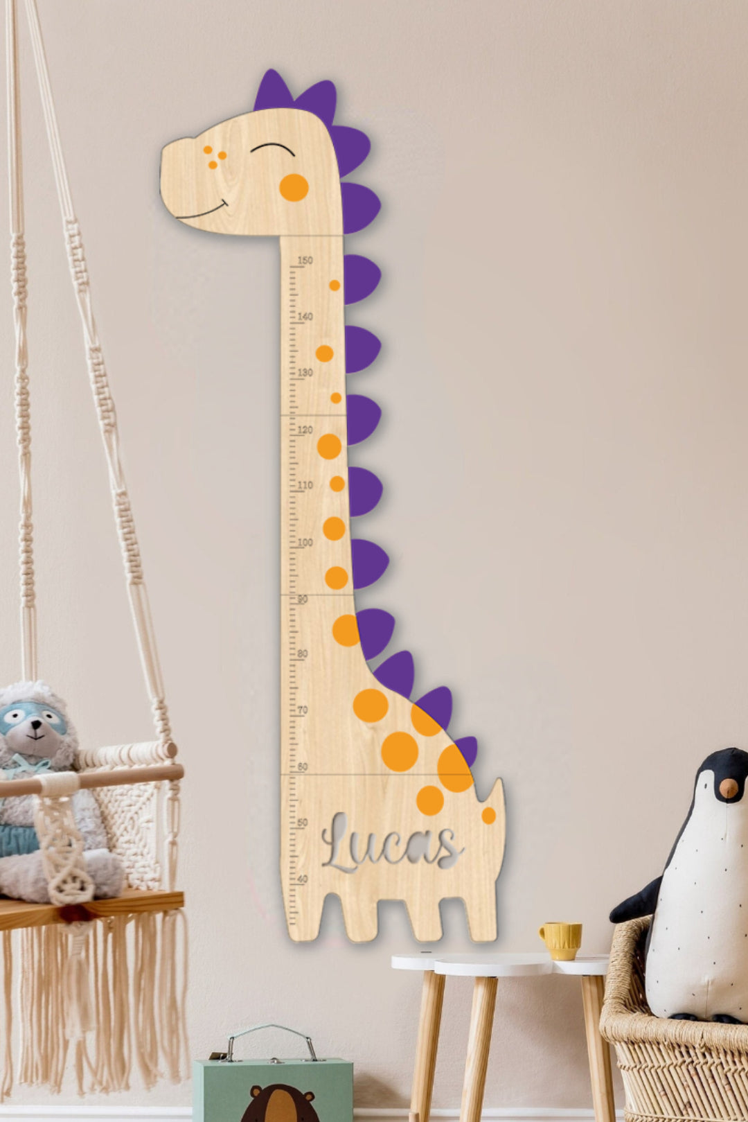 Personalized Wooden Dinosaur Growth Chart Ruler