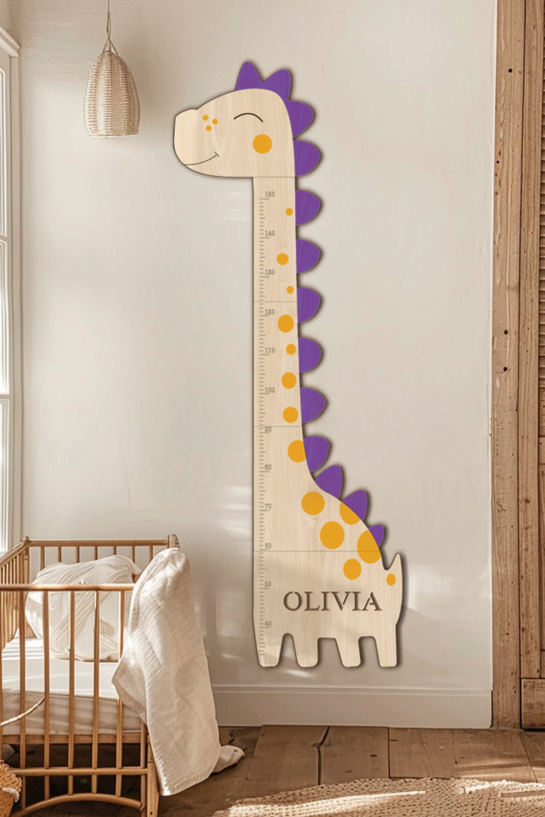 Personalized Wooden Dinosaur Growth Chart Ruler