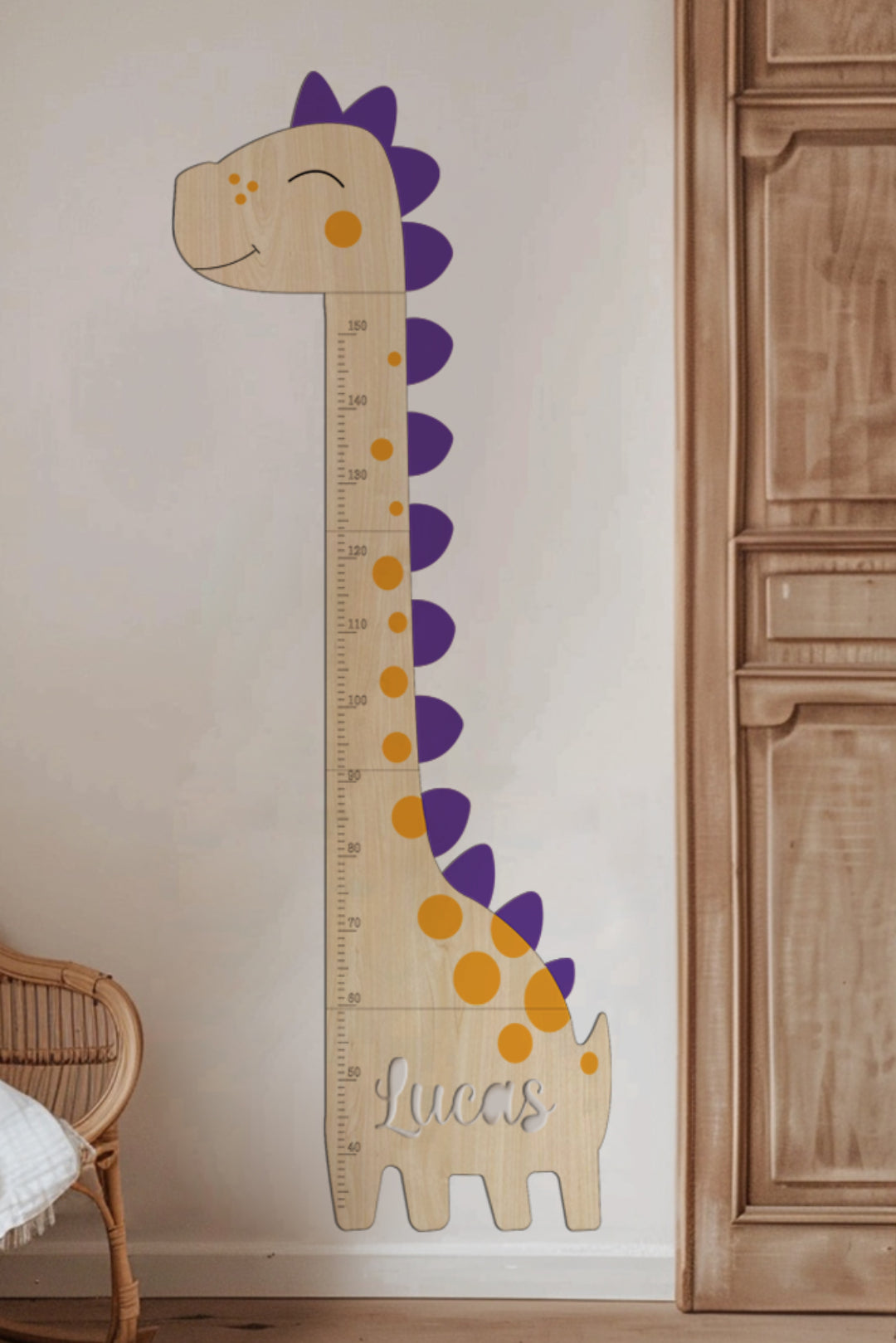 Personalized Wooden Dinosaur Growth Chart Ruler