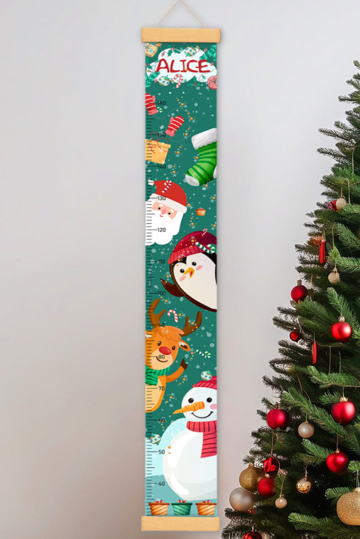 Personalized Santa Claus Hanging Canvas Height Ruler