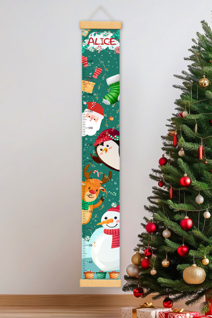 Personalized Santa Claus Hanging Canvas Height Ruler