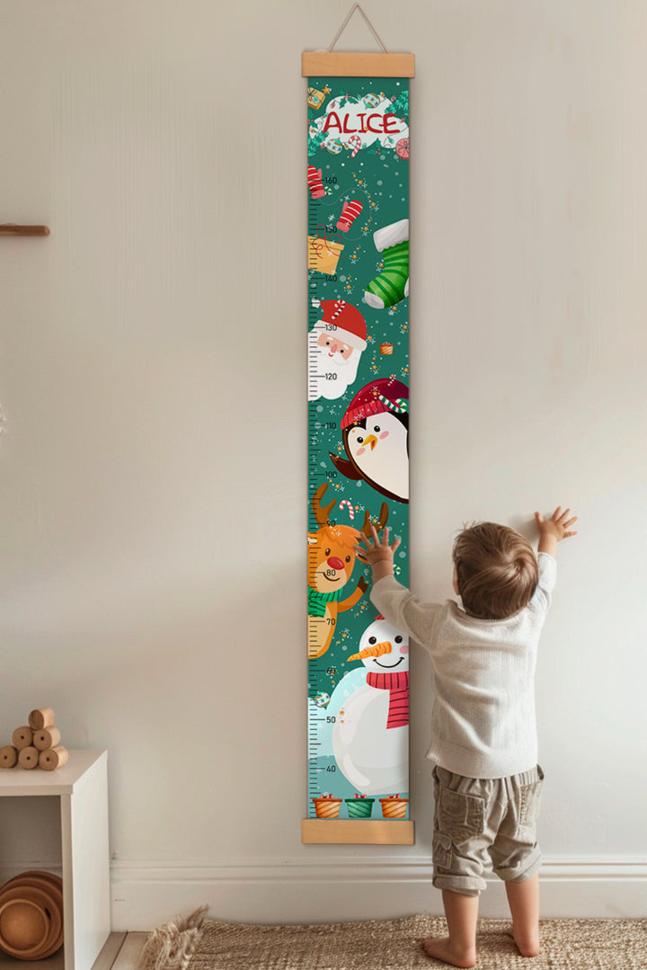 Personalized Santa Claus Hanging Canvas Height Ruler