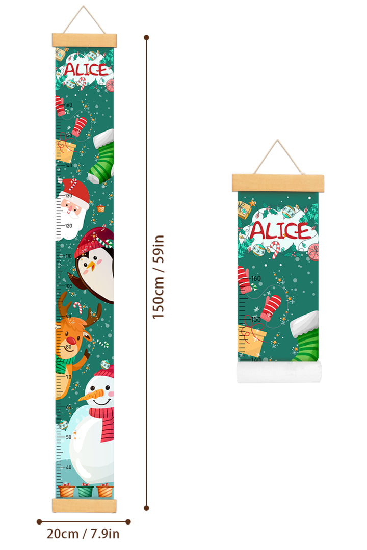 Personalized Santa Claus Hanging Canvas Height Ruler