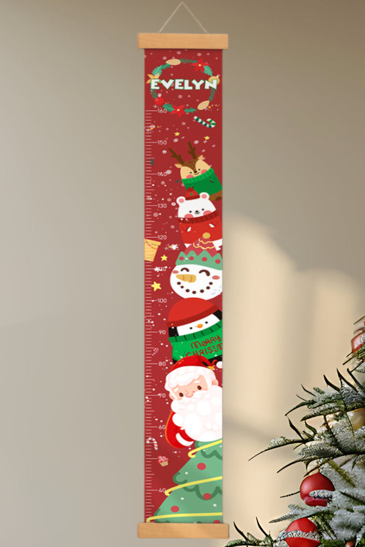 Personalized Christmas Hanging Canvas Height Ruler