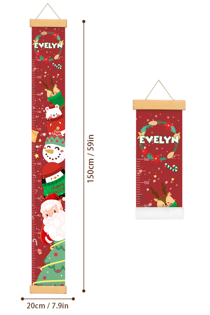 Personalized Christmas Hanging Canvas Height Ruler