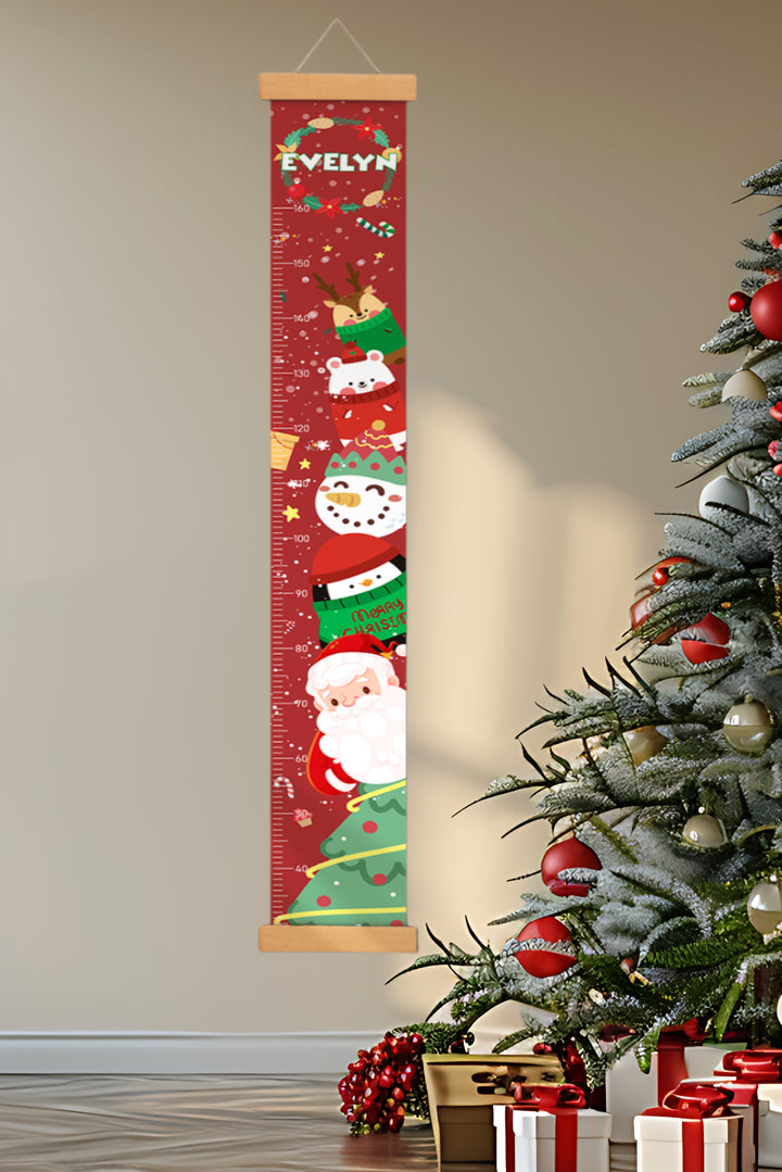 Personalized Christmas Hanging Canvas Height Ruler