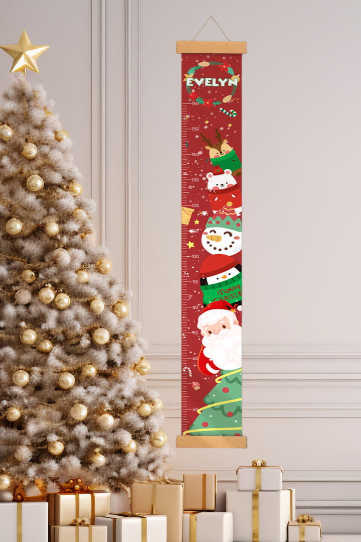 Personalized Christmas Hanging Canvas Height Ruler