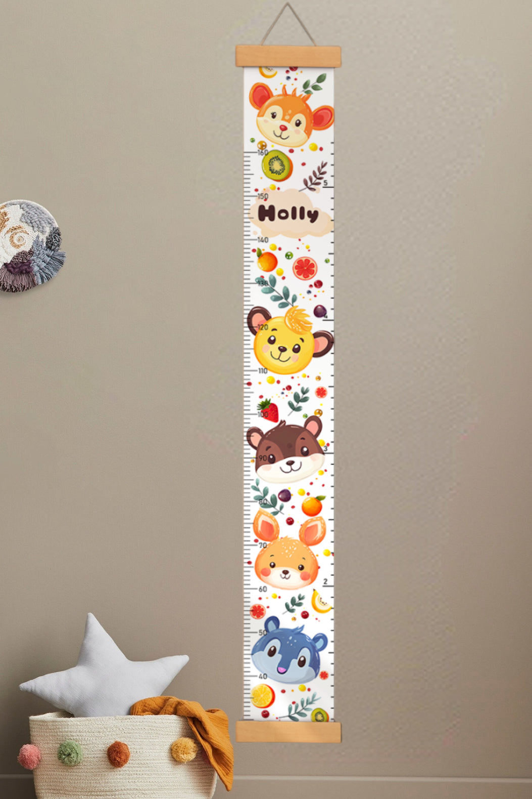 Personalized Cute Hanging Canvas Height Ruler