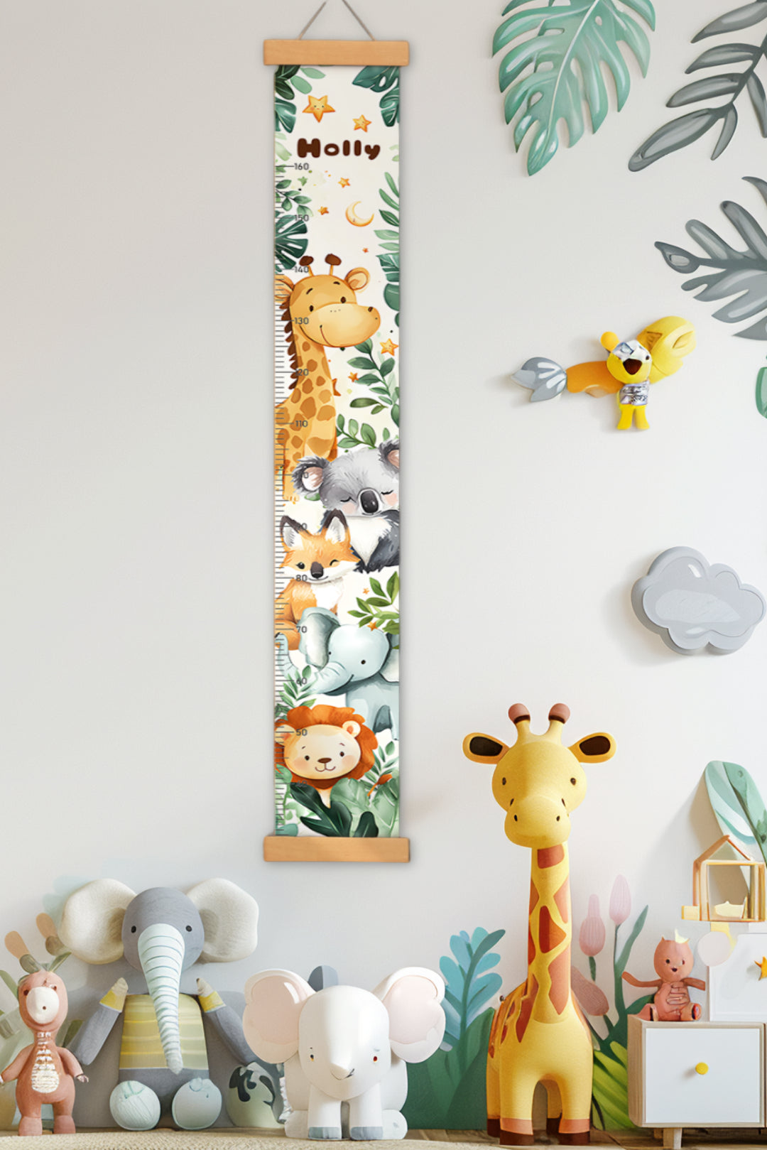 Personalized Forest Theme Hanging Canvas Height Ruler