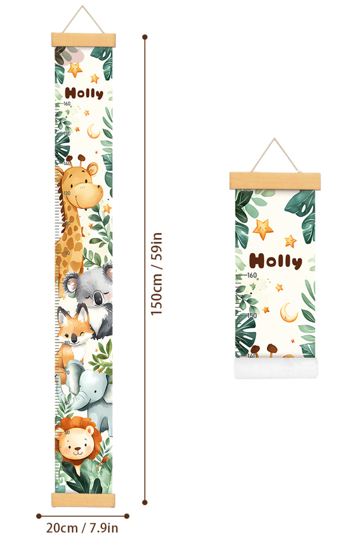 Personalized Forest Theme Hanging Canvas Height Ruler