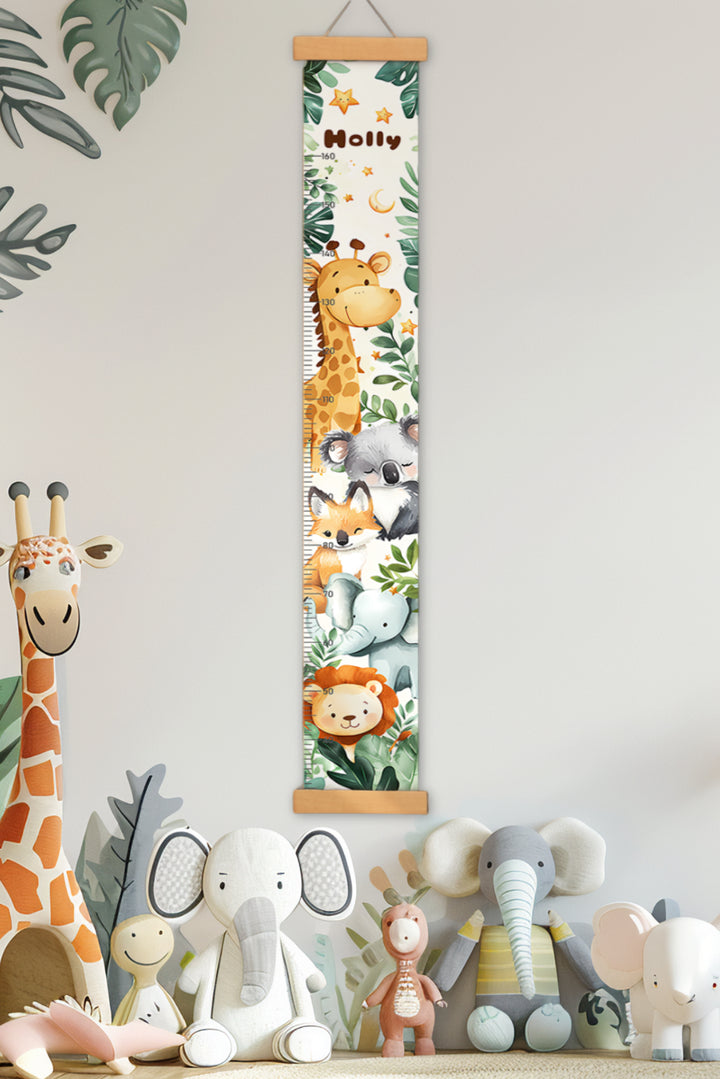 Personalized Forest Theme Hanging Canvas Height Ruler