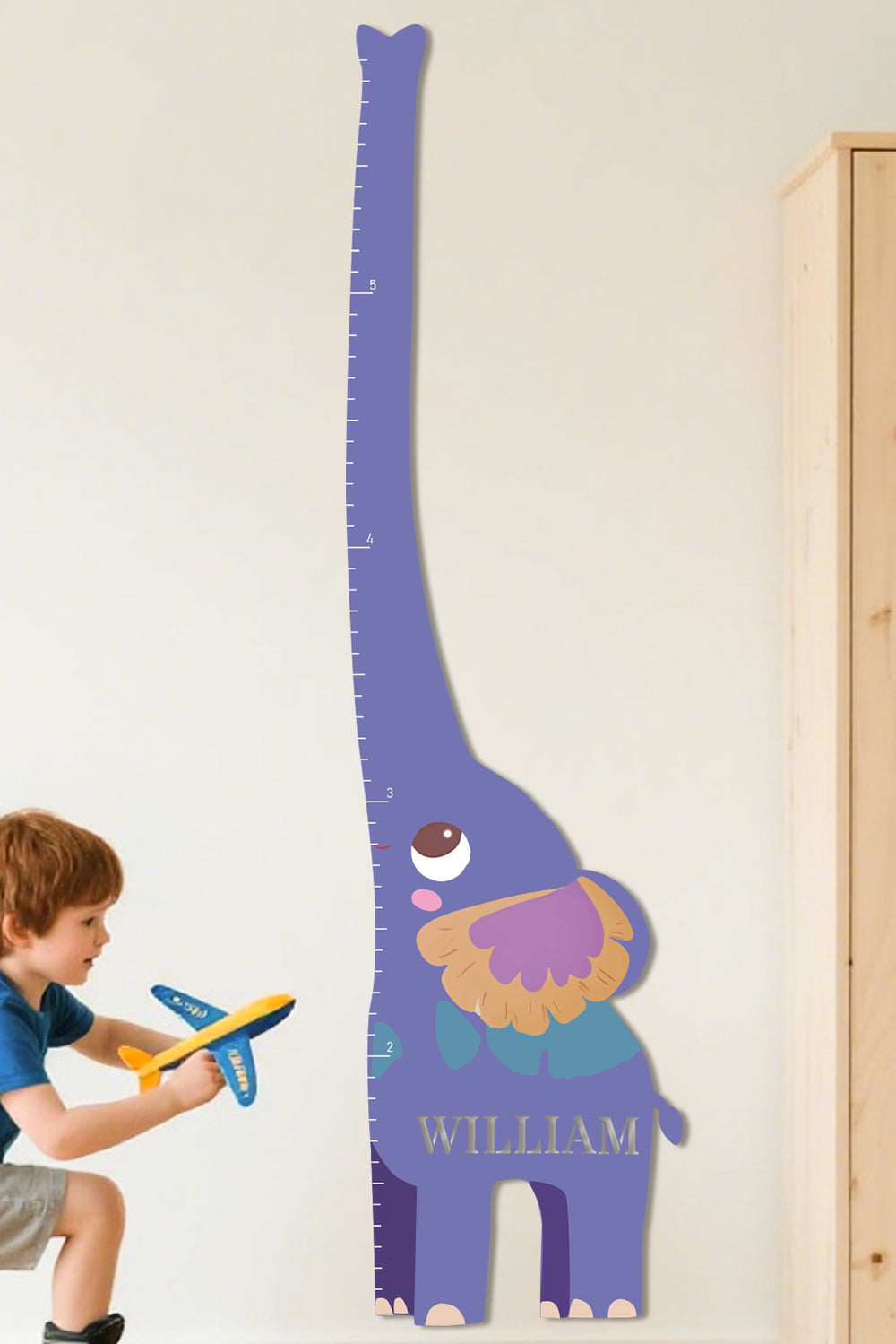 Personalized Wooden Elephant Growth Chart Ruler Woodemon