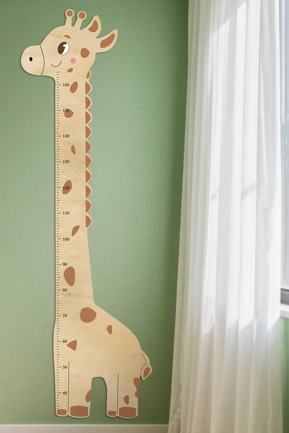 Personalized Wooden Giraffe Height Growth Chart for Kids