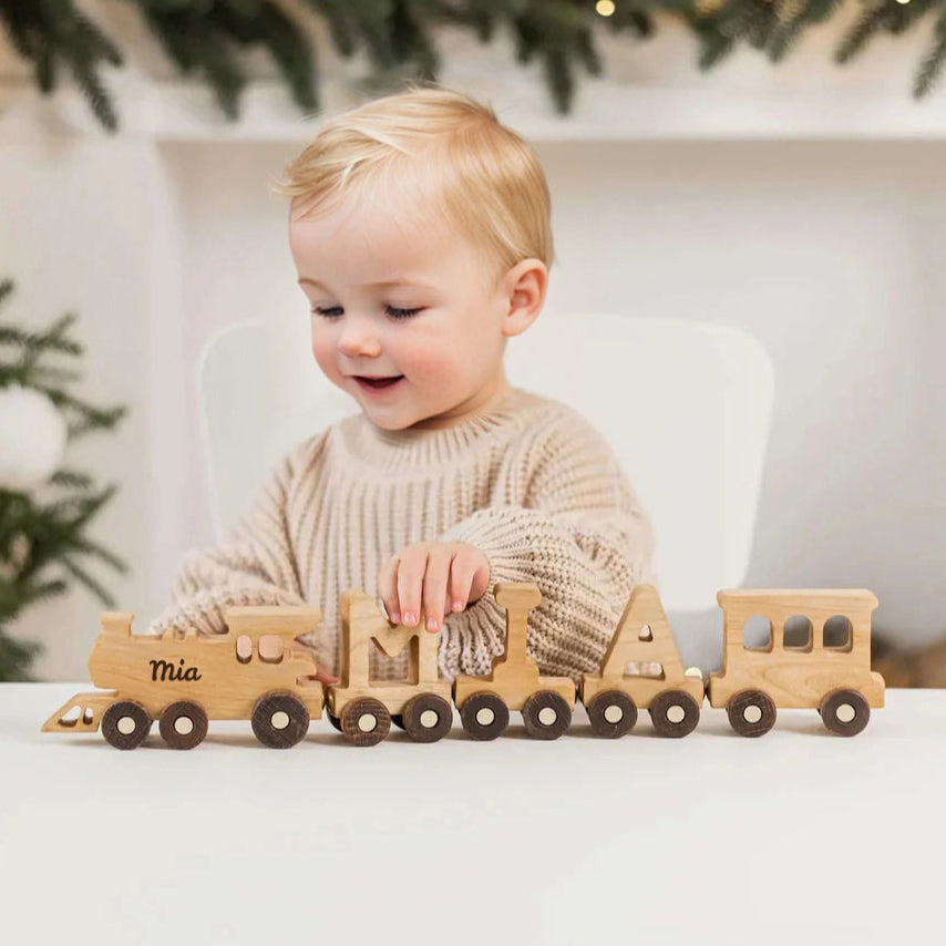 Personalized Wooden Train set