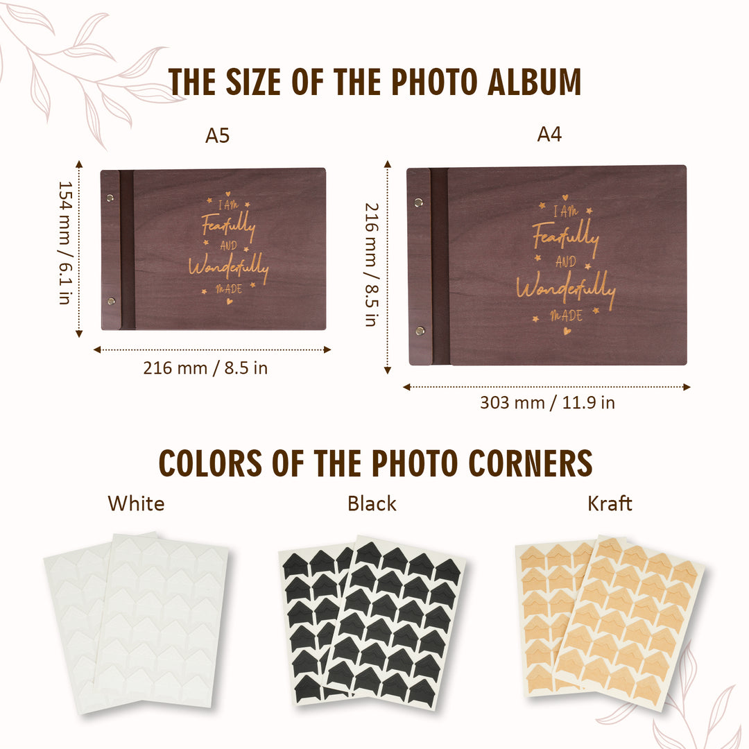 Wooden Baby Photo Album – Faith-Inspired Keepsake with Engraved Quote