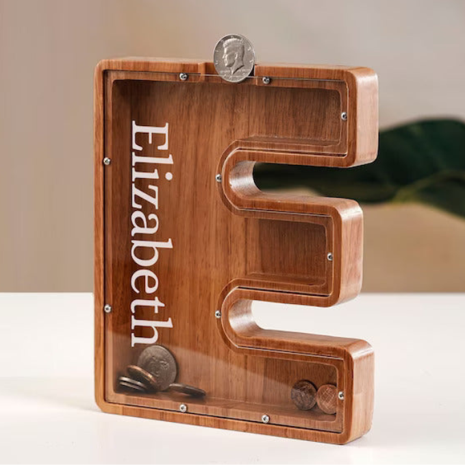 Wooden Letter Piggy Bank