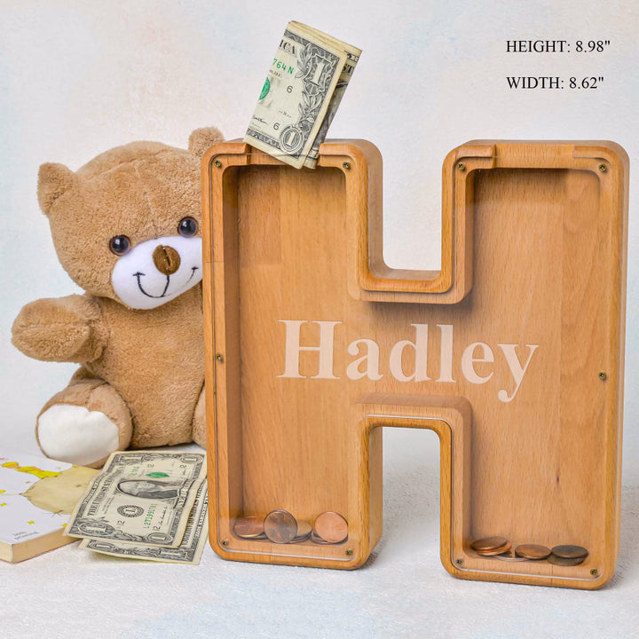 Personalized Alphabet Initial Letter Piggy Bank for Kids