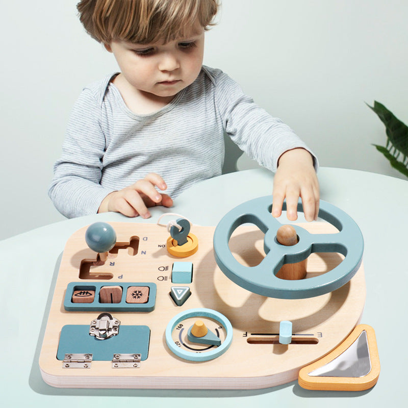 Wooden Car Driving Board Sensory Training Toys