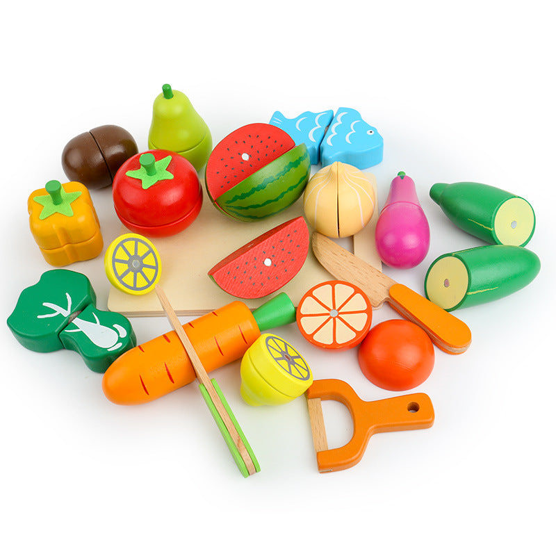 Wooden Simulation of Fruit and Vegetables Cutting Fun