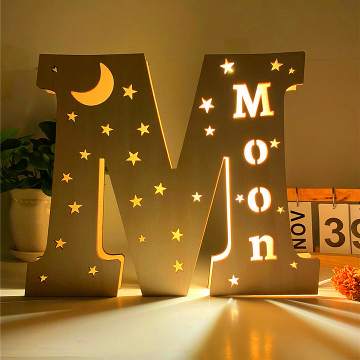 Personalized Wooden Letter Night Light With Name