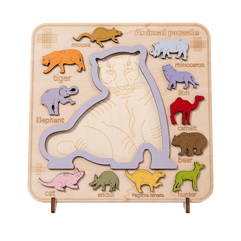 Wooden Dinosaur Brain Matching Stereo Puzzle