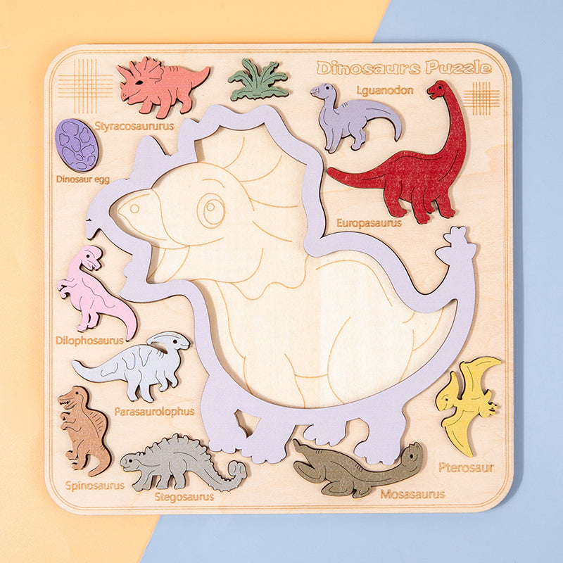 Wooden Dinosaur Brain Matching Stereo Puzzle