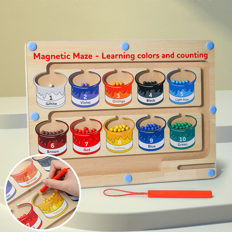イマン　マニー　いろいろ6個セット Magnetic Color and Number Maze – Woodemon