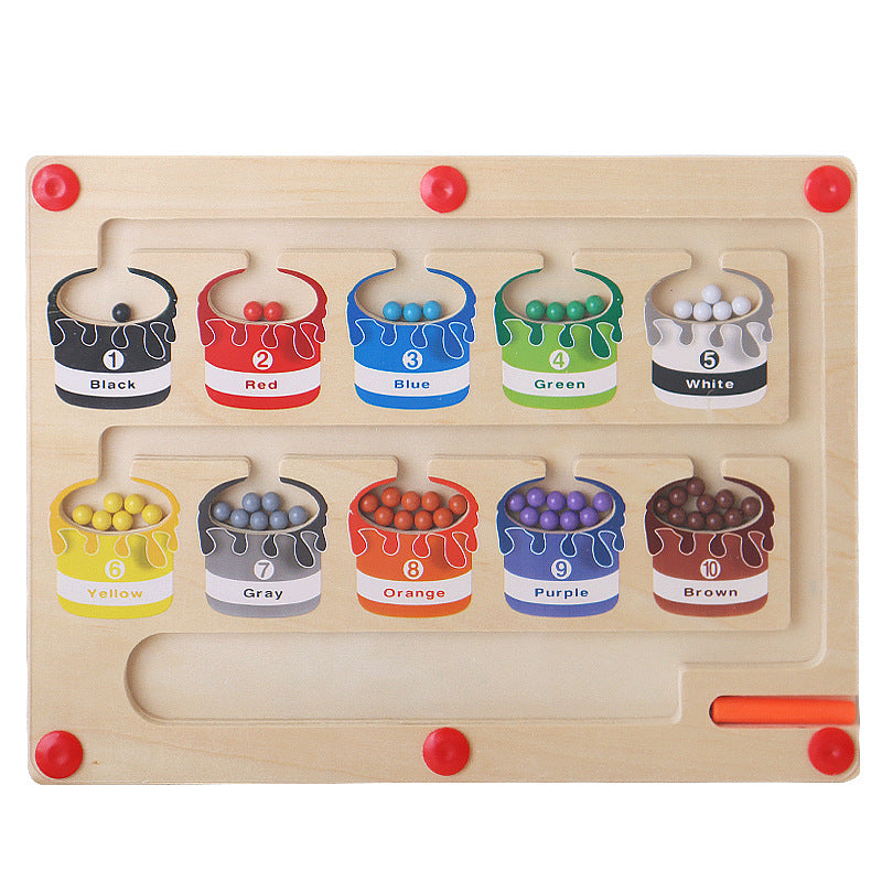 Magnetic Color and Number Maze – Woodemon